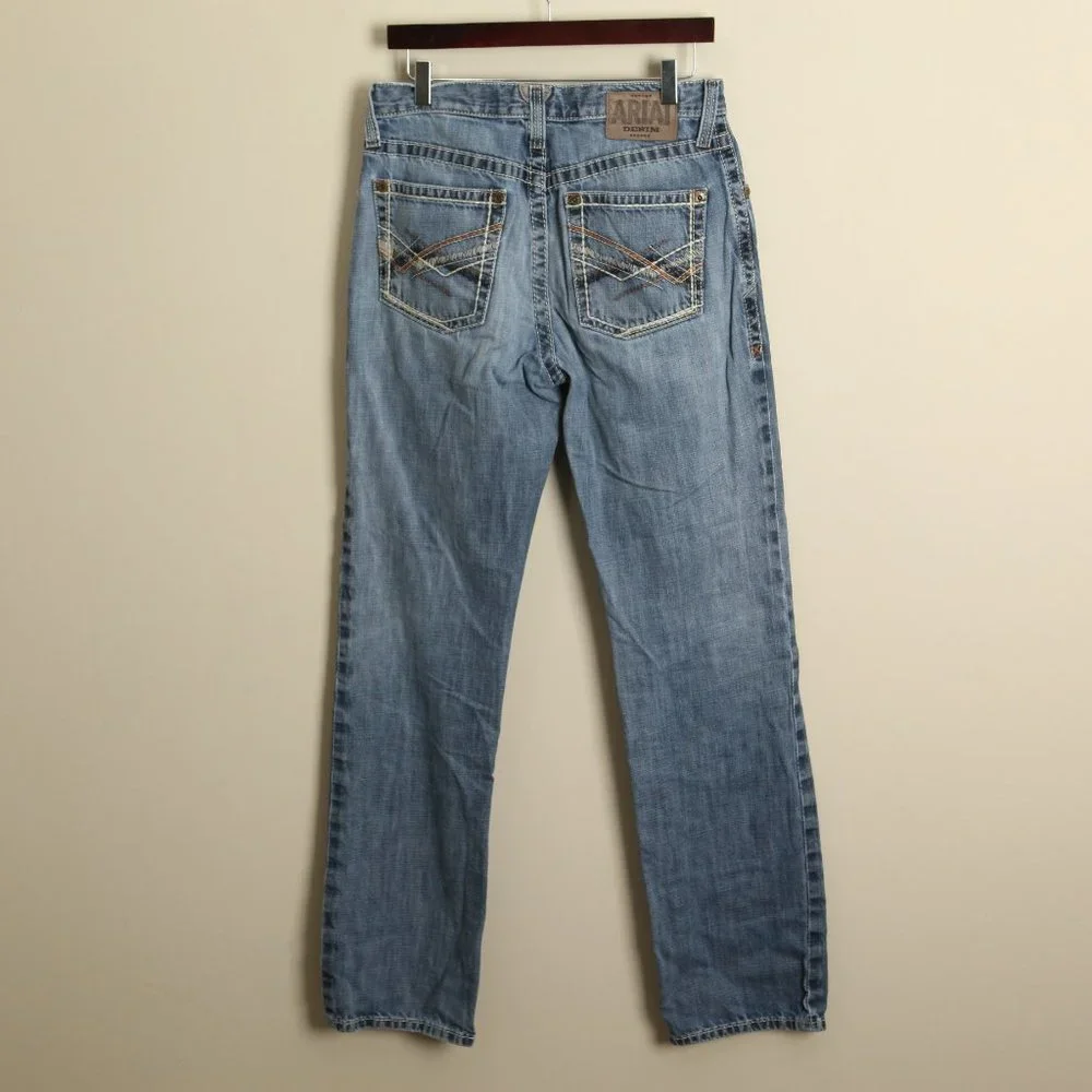 Ariat Men's light blue relaxed bootcut mid rise M2 blue Jeans 31 X 36 - Picture 6 of 7